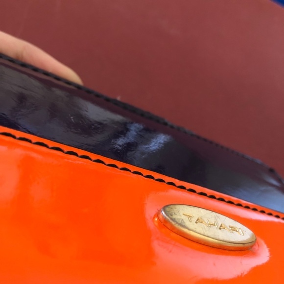 Tahari orange and blue small zippered wallet travel passport - Picture 13 of 16